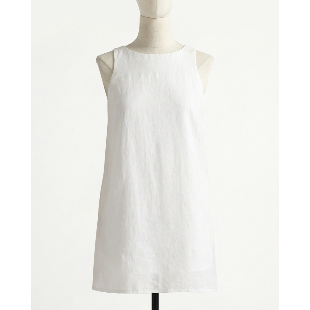 100% European Linen Tank Mini Dress